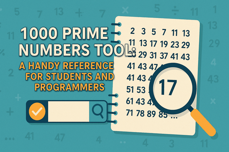 1000 Prime Numbers Tool