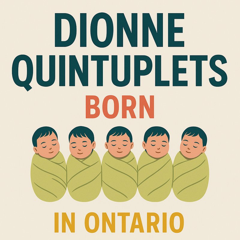 Dionne quintuplets born in Ontario