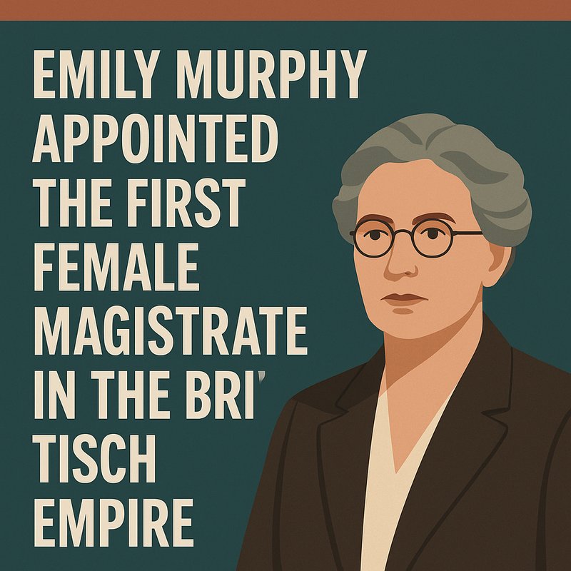 Emily Murphy appointed the first female magistrate in the British Empire