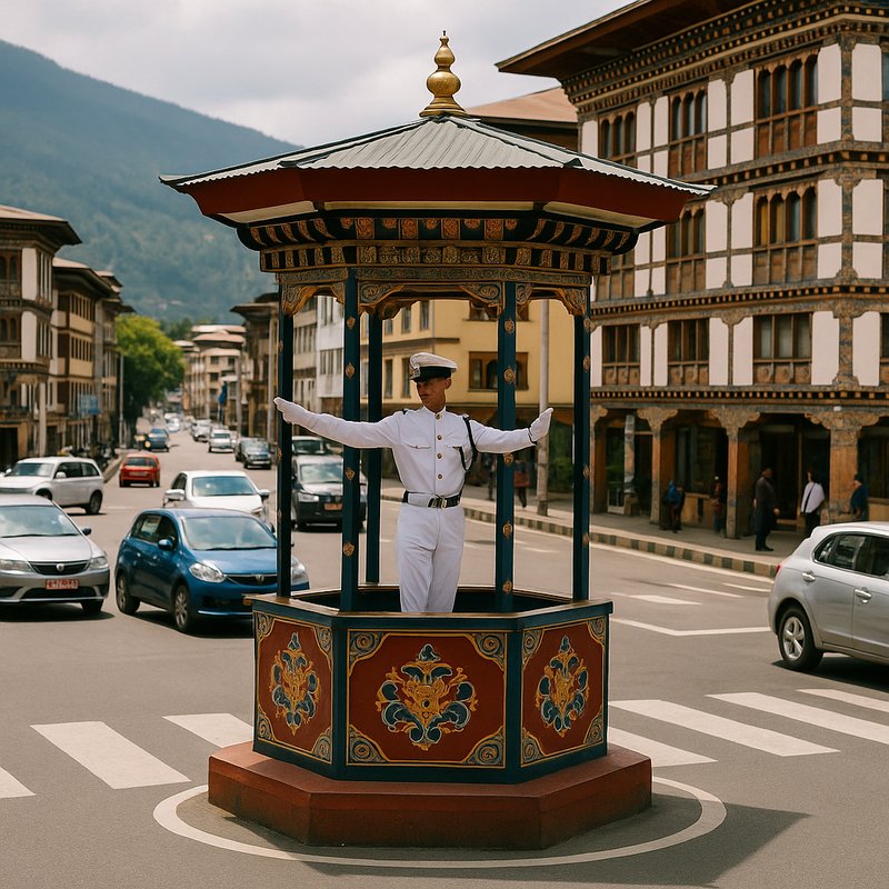 Bhutan's Traffic Light-Free Capital: Thimphu
