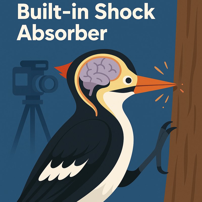 The Woodpecker's Built-in Shock Absorber