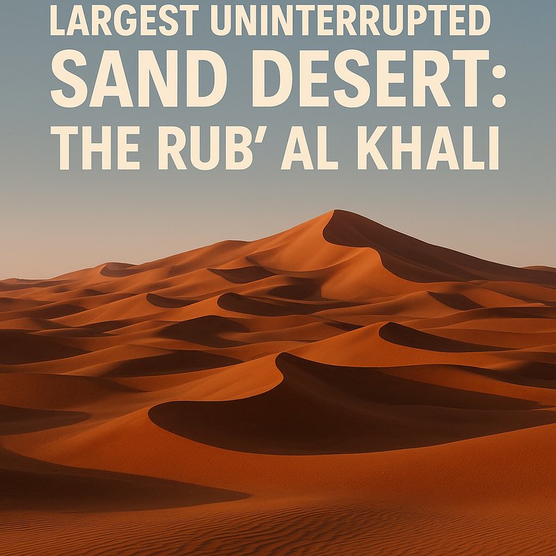 The Largest Uninterrupted Sand Desert: The Rub' al Khali
