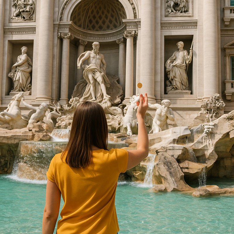 The Coin Toss Tradition: Trevi Fountain