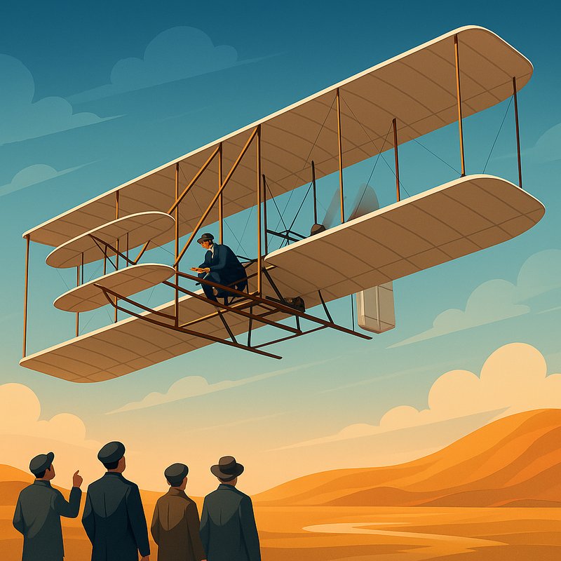 The First Controlled Powered Flight