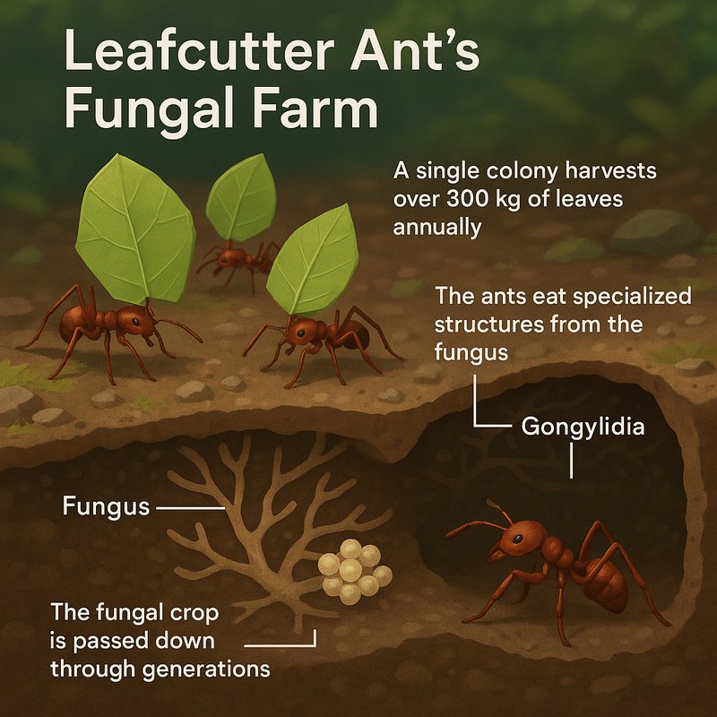 The Leafcutter Ant's Fungal Farm