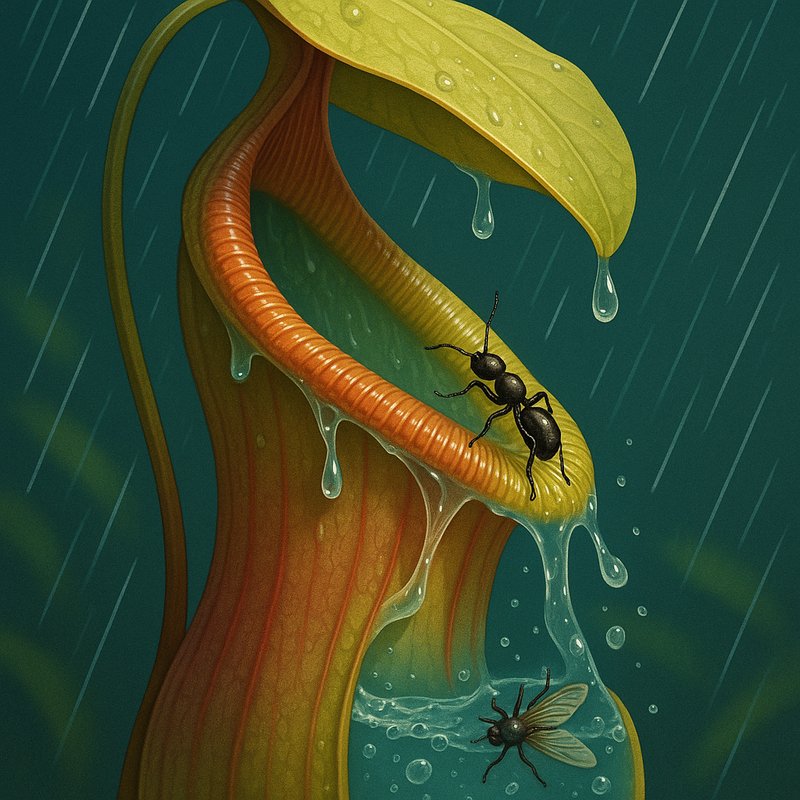 The Pitcher Plant's Slippery Trap