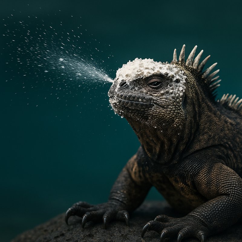 The Salt-Sneeze of Marine Iguanas