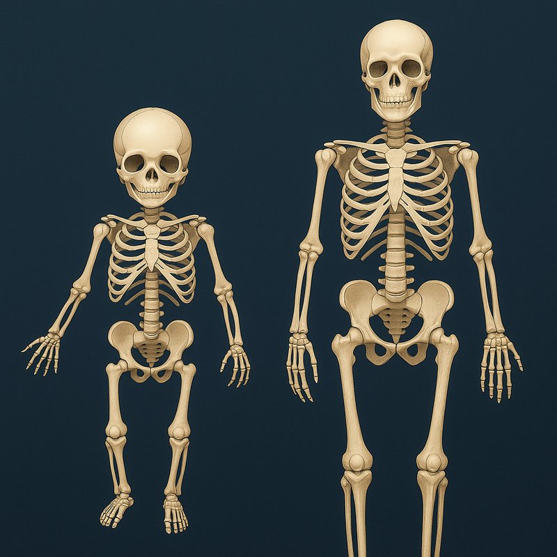 The Skeletal Shift: Babies vs. Adults