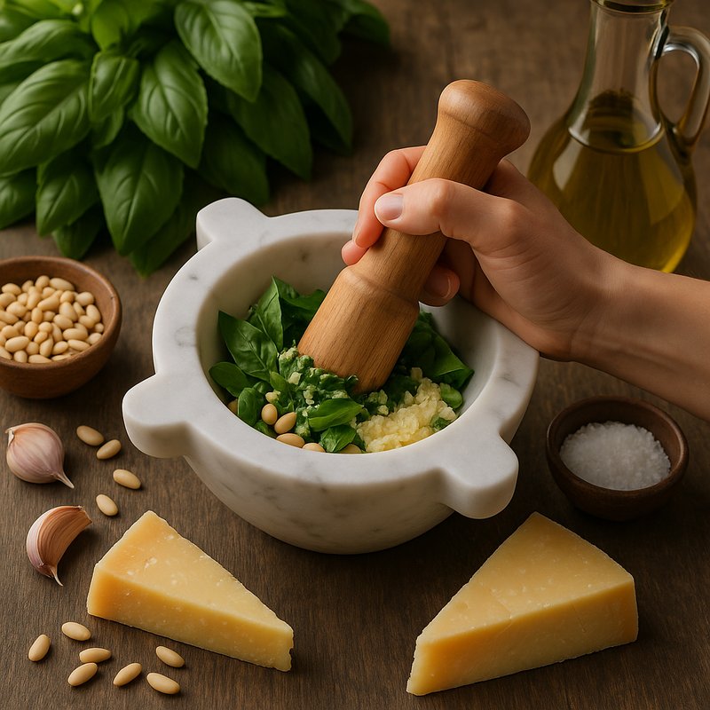 The Traditional Making of Pesto