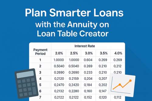 Annuity on Loan Table Creator