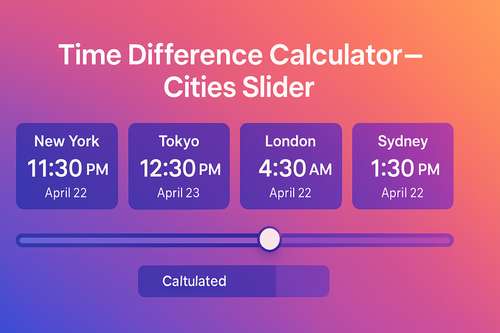 The Time Difference Calculator – Cities Slider