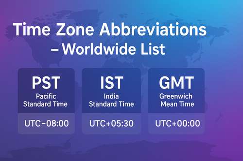 Time Zone Abbreviations – Worldwide List