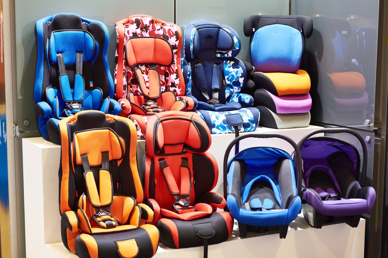Baby car seats in store